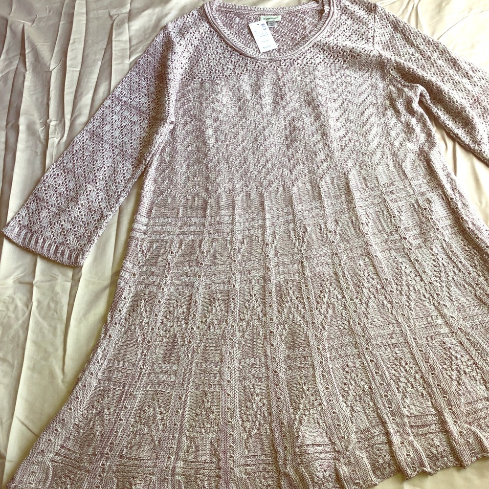 Sweater with hand stitched detail look